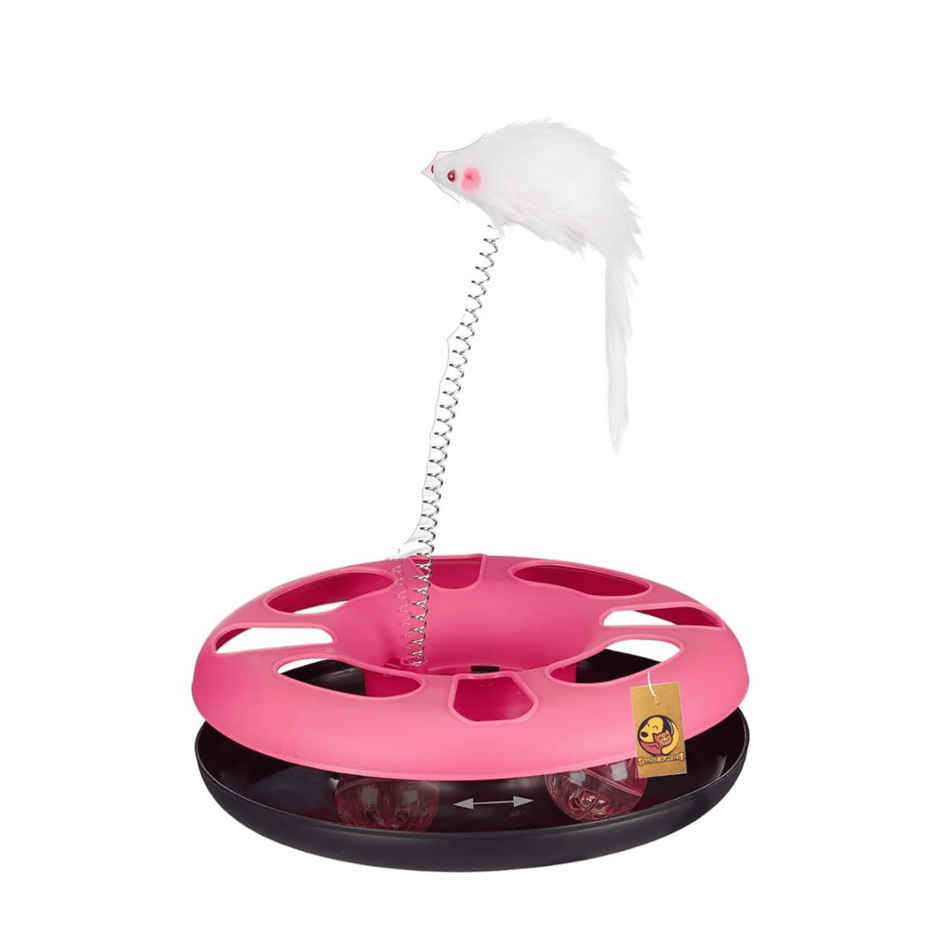 Foodie Puppies Interactive Cat Happy Circle With Ball Bell & Teasing Stick | Fun Toy For Cats - Assorted