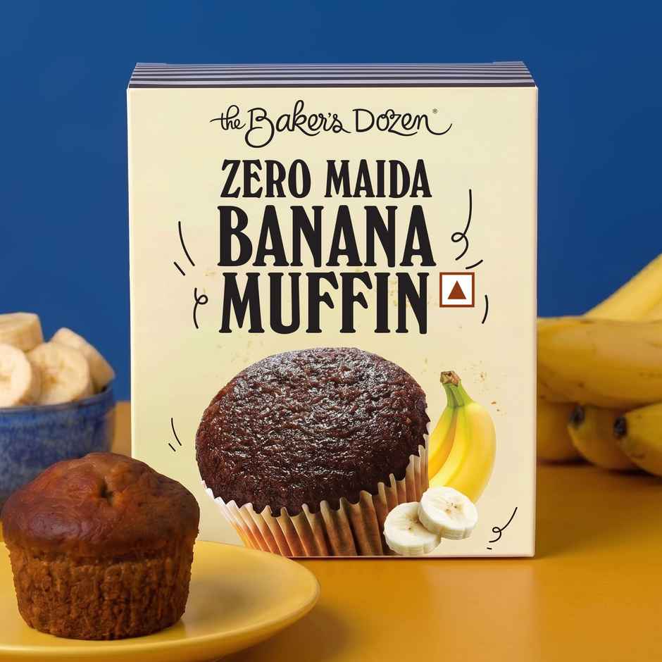 The Baker's Dozen Banana Muffin Zero Maida | Fruit Cake | Bakery Delight Combo