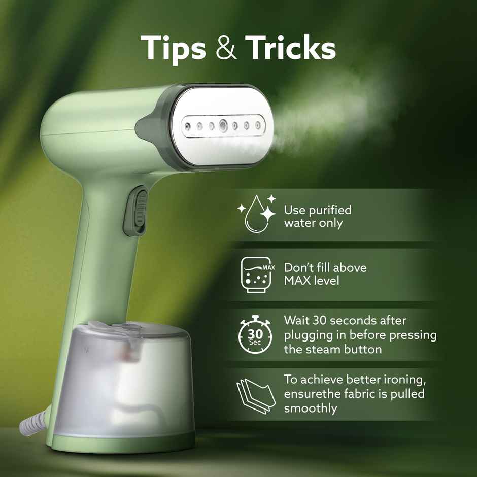 Agaro Regency Handheld Garment Steamer | 1200 W | Wrinkle Remover | Ceramic Steam Nozzle | 250 ml