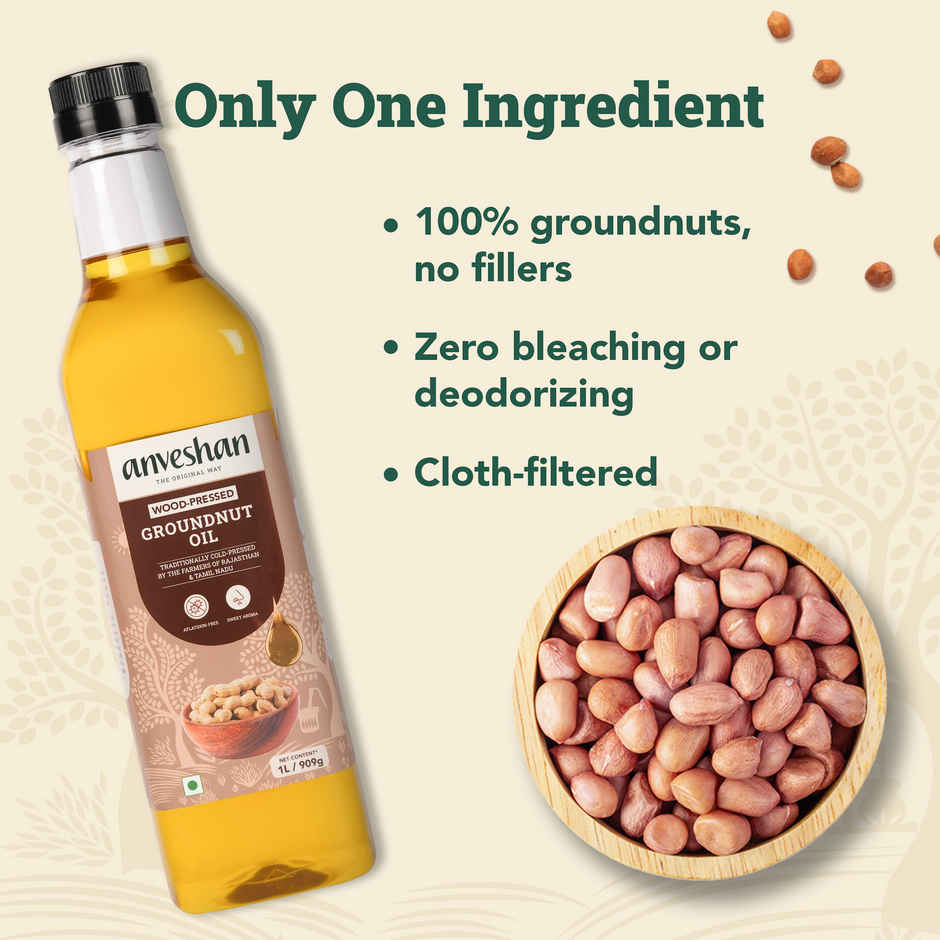 Anveshan Groundnut (Peanut) Wood Pressed Oil | Healthy Cooking Oil