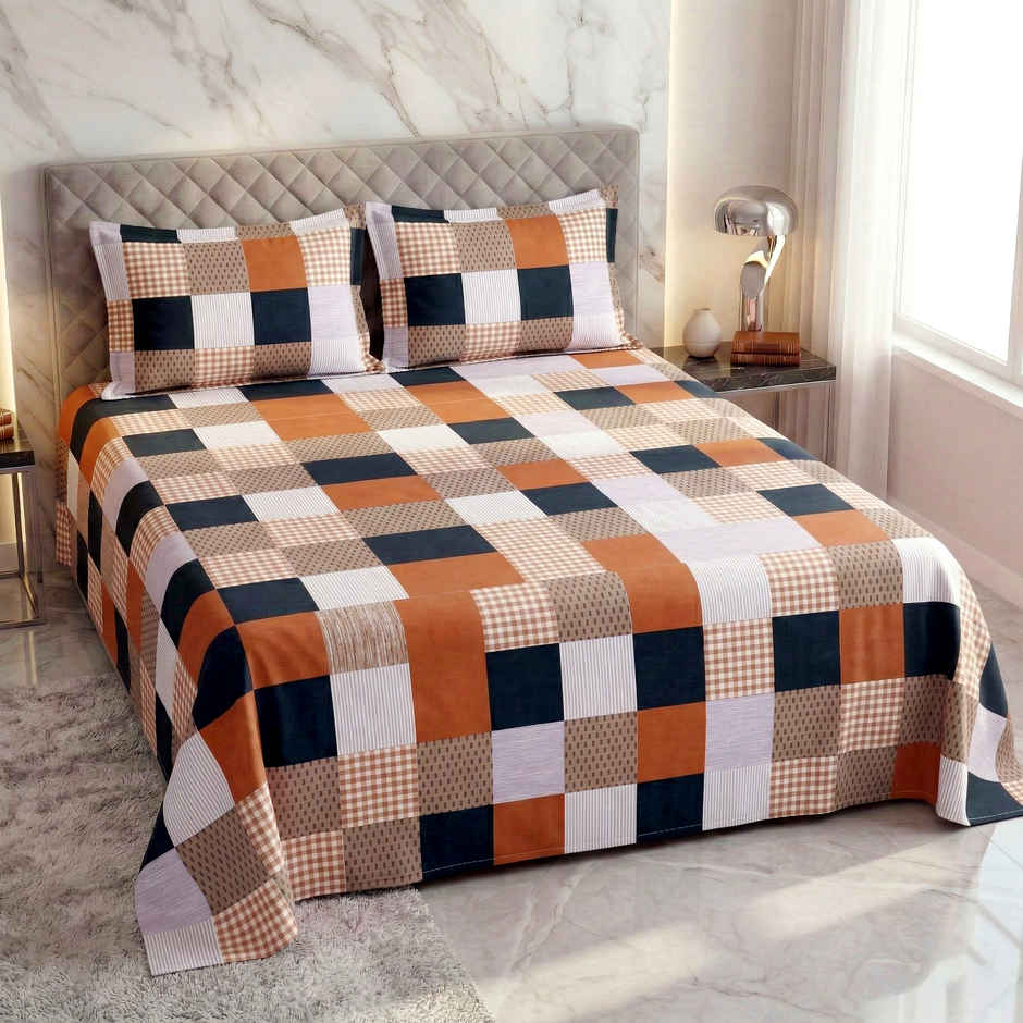 Dream Living 135 GSM Double Bedsheet Set |220 x 250 cm| With 2 Pillow Covers
