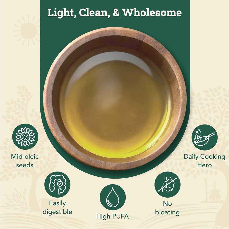 Anveshan Sunflower Wood Cold Pressed Oil | Healthy Cooking Oil