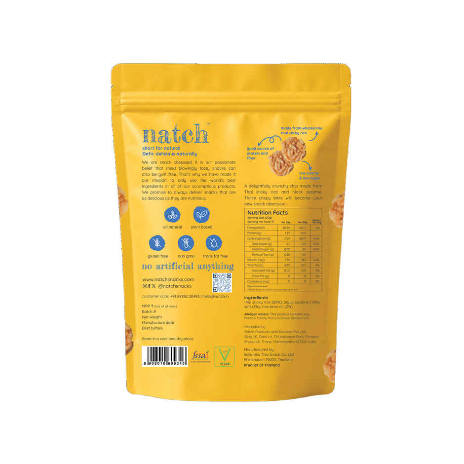 Natch Sesame Thai Rice Chips | No Palm Oil | Healthy Snacks