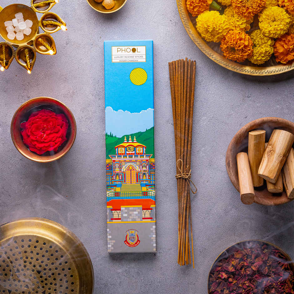 Badrinath Kesar Chandan Agarbatti | Temple Collection | Made from Temple Flowers | Phool