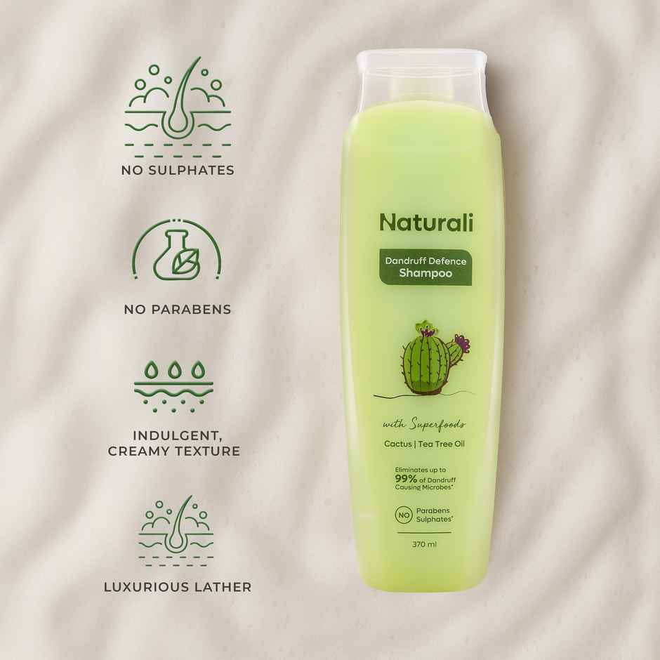 Naturali Dandruff Defence Shampoo With Tea Tree oil| Non drying For Men & Women|Sulphate free