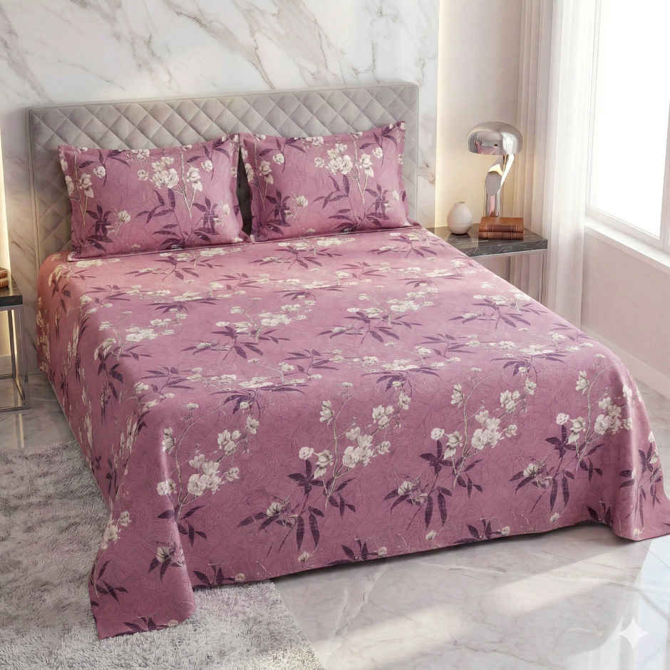 Dream Living 135 GSM Double Bedsheet Set |220 x 250 cm| With 2 Pillow Covers