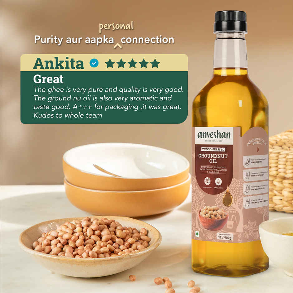 Anveshan Groundnut (Peanut) Wood Pressed Oil | Healthy Cooking Oil