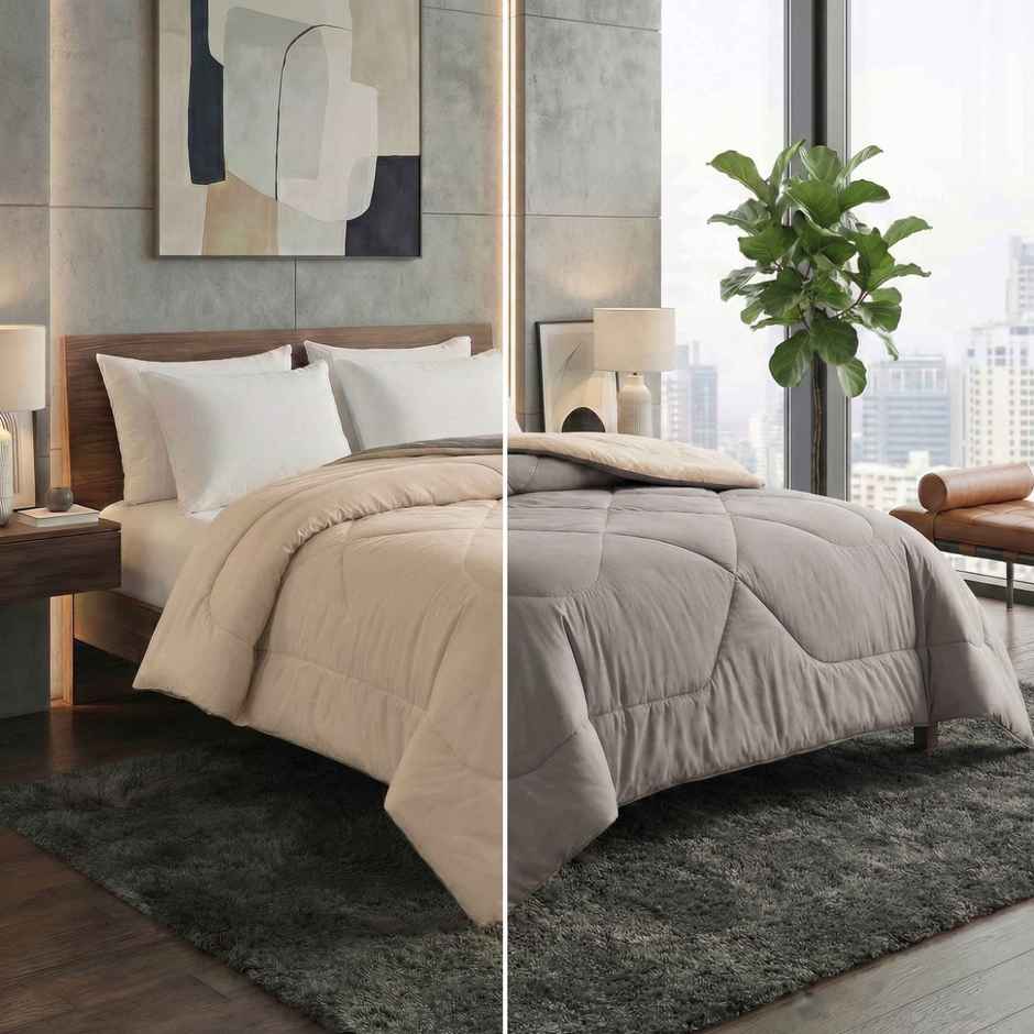 Dream Living Brown Solid Reversible Double Bed AC Comforter 220 x 230 cm