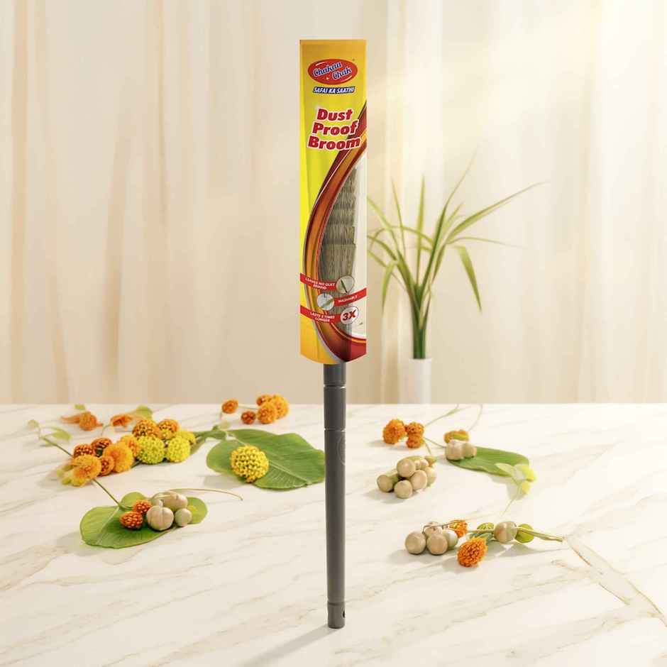Chakaachak Dust Proof Broom | Washable Plastic Fiber Jhadu
