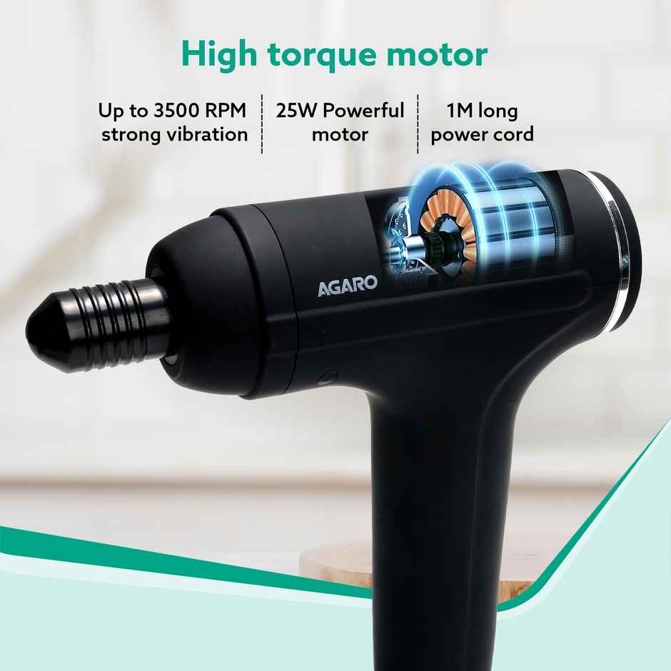 Agaro Galaxy Gun Massager, 4 Heads, 6 Speed,Percussion Muscle Massager For Full Body Pain Relief