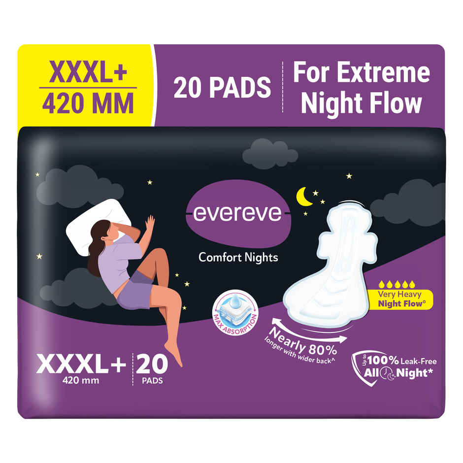 Evereve Comfort Nights Sanitary Pads 3XL | 420mm 60 Longer