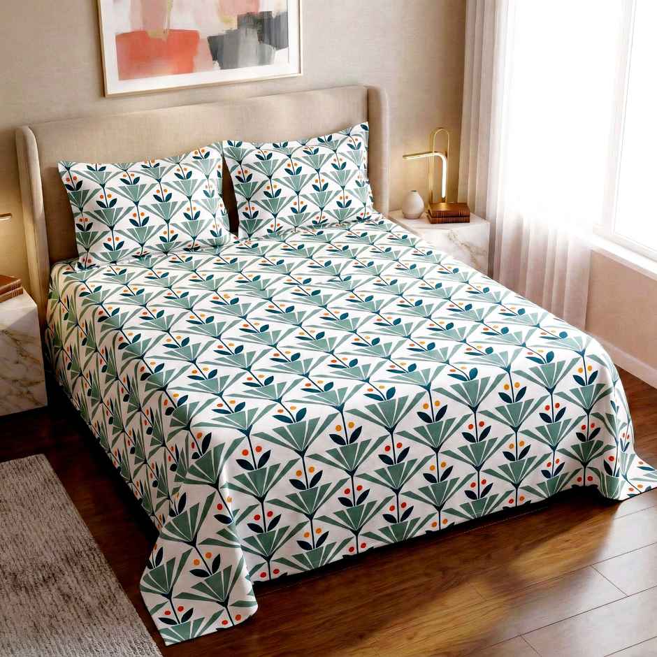 Dream Living 115 GSM Double Bedsheet Set |220 x 250 cm| With 2 Pillow Covers