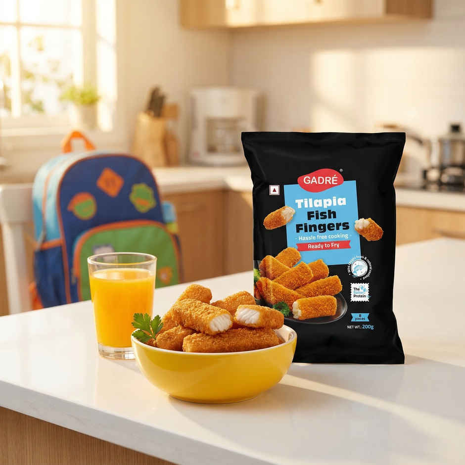 Gadre Tilapia Fish Fingers | No Added Preservatives | Frozen Seafood | Ready To Fry Non Veg Snack
