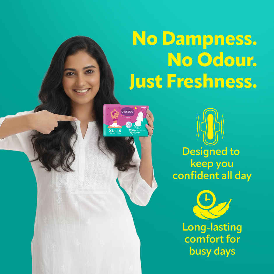 Evereve Comfort Sanitary Pads for Women XL | 320mm Longest and Widest Day Pad