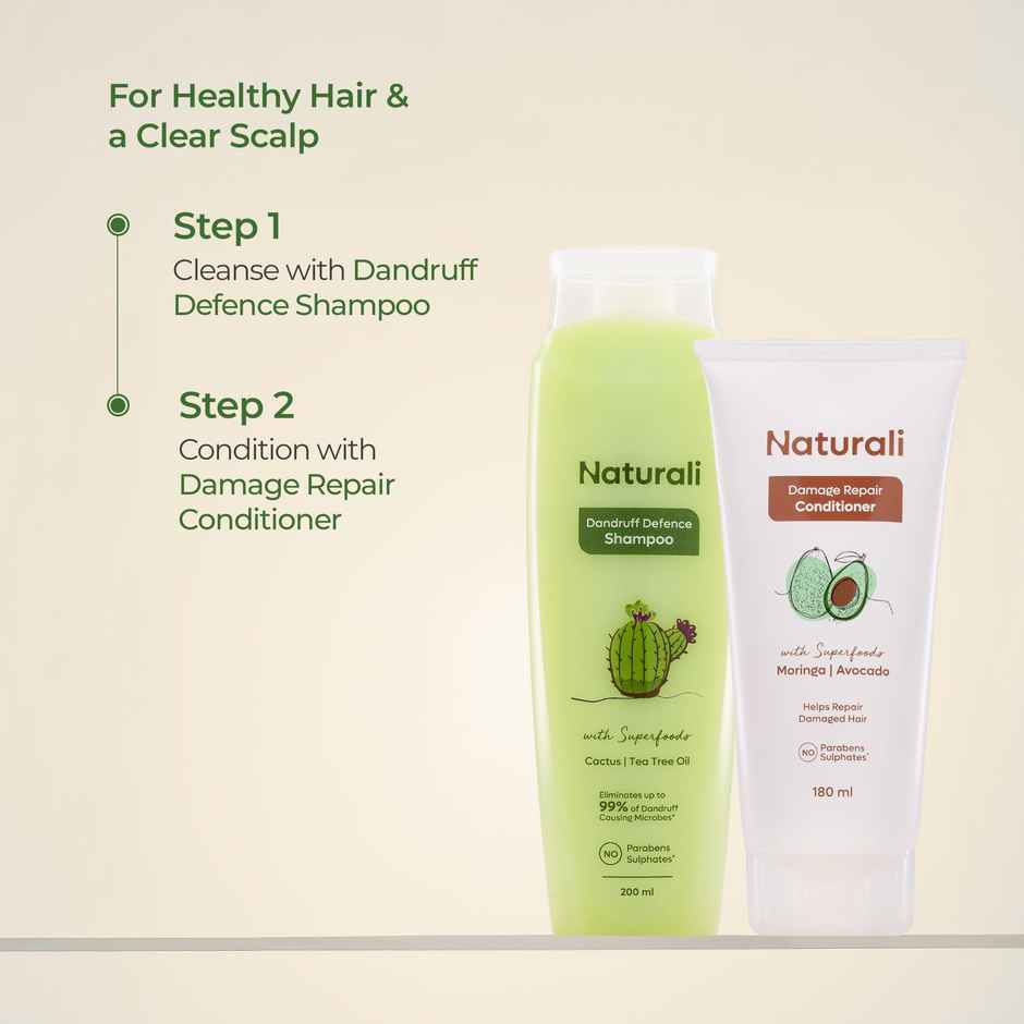 Naturali Dandruff Defence Shampoo With Tea Tree oil| Non drying For Men & Women|Sulphate free