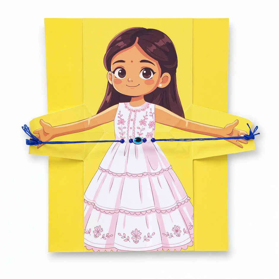 Evil Eye Rakhi Greeting Card | Hug Card | Pack of 1 | Happy Mail