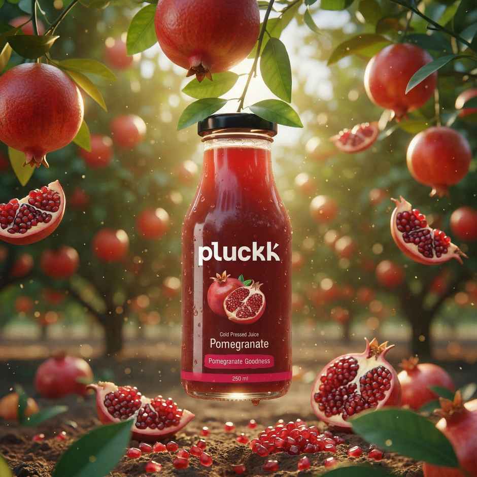 Pluckk Cold Pressed Extracted Pomegranate Juice | No Preservatives | No Added Sugar