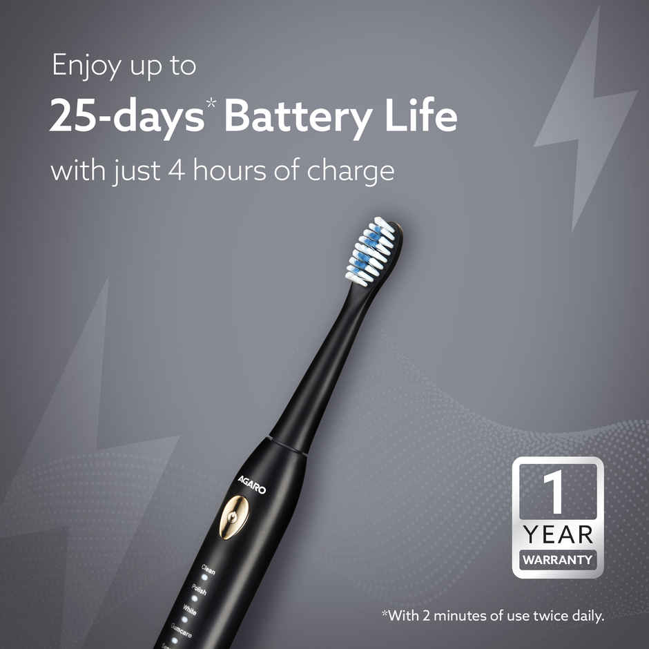 Agaro Cosmic Lite Sonic Electric Tooth Brush For Adults With 5 Modes
