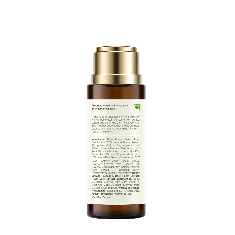 Forest Essentials Facial Cleanser Honey Lemon Rosewater | Brightening Ayurvedic Face Wash
