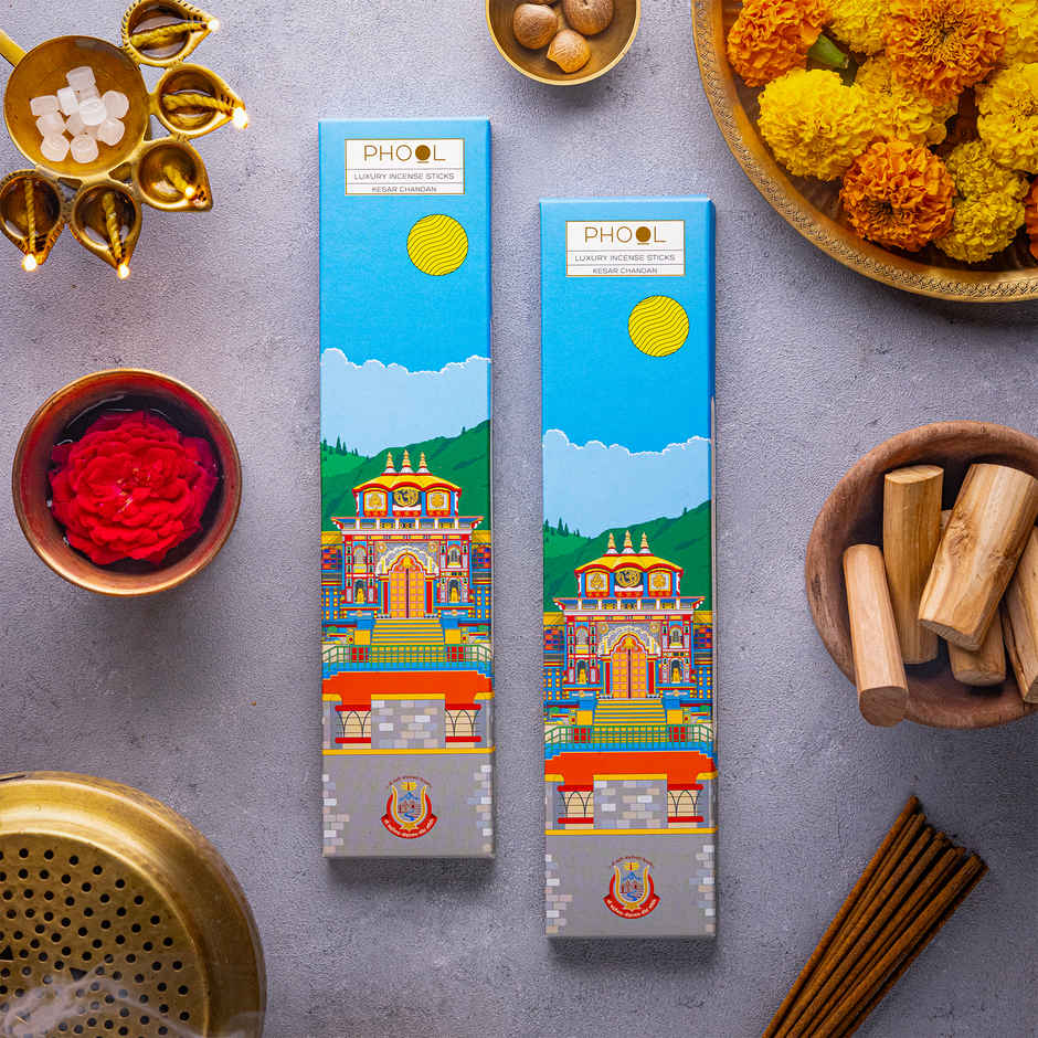 Badrinath Kesar Chandan Agarbatti | Temple Collection | Made from Temple Flowers | Phool