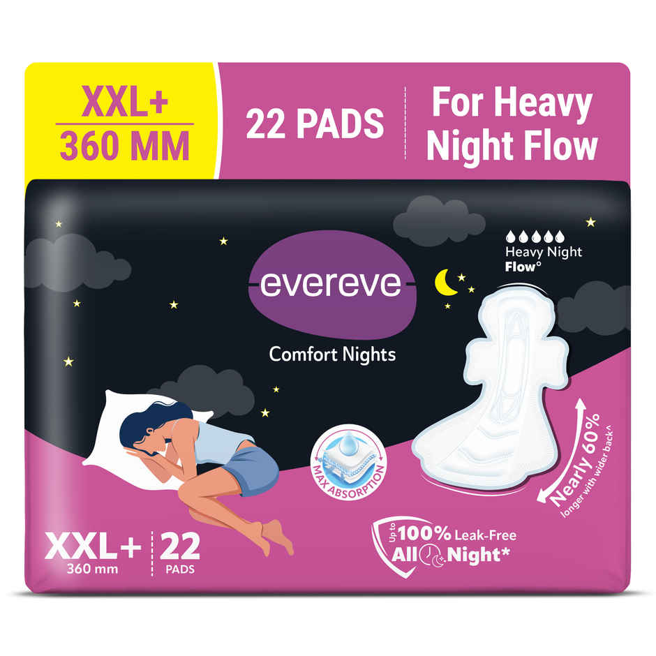 Evereve Comfort Nights Sanitary Pads 2XL | 360mm 60 Longer