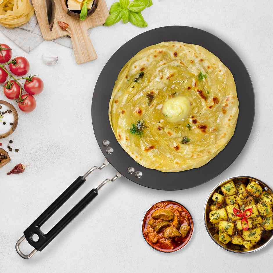 Agaro Elite Hard Anodised Tawa 28 cm, Riveted handle