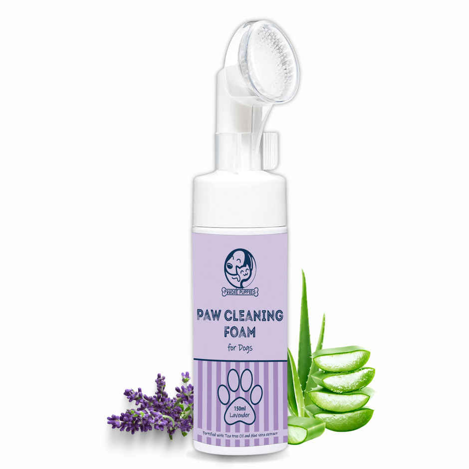 Foodie Puppies Dog Paw Cleaning Foam Lavender With Silicone Brush & Tea Tree Oil Aloe Vera