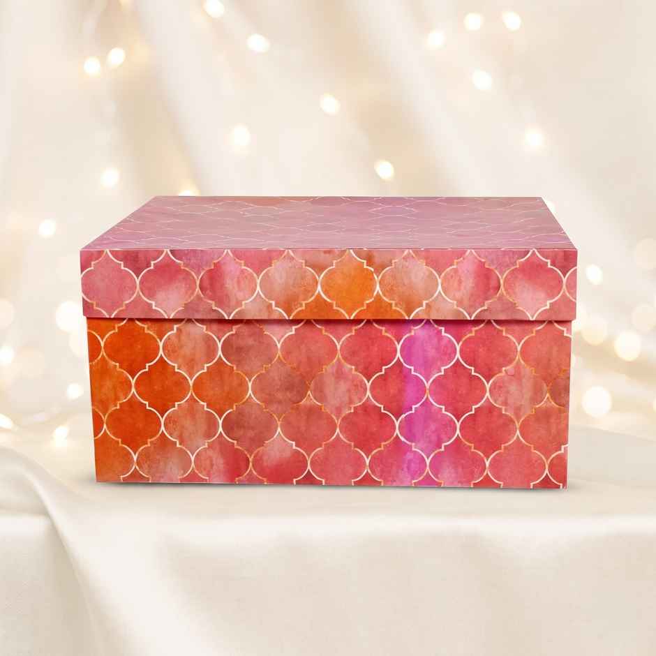 Itsy Bitsy Gift Box Moroccan Trellis Rosy Shimmer L25.5 x W20.5 x D11cm 