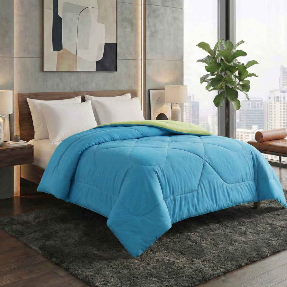 Dream Living Aqua Solid Reversible Double Bed AC Comforter 220 x 230 cm
