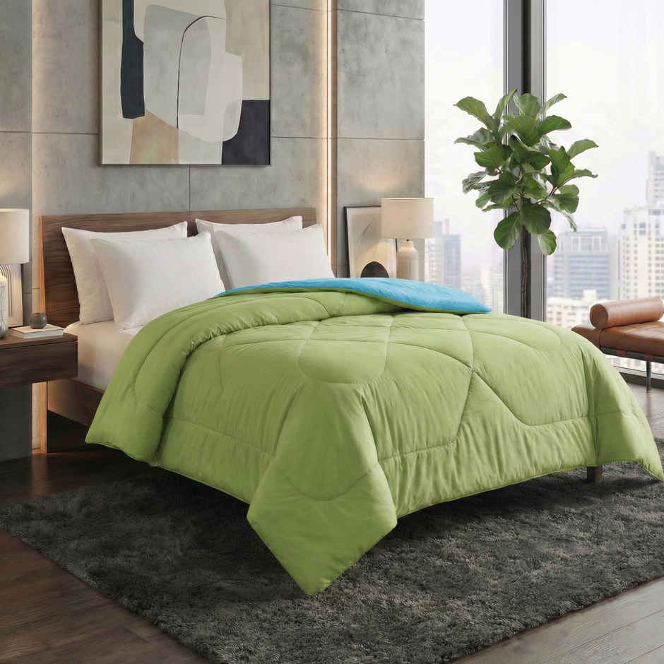 Dream Living Aqua Solid Reversible Double Bed AC Comforter 220 x 230 cm
