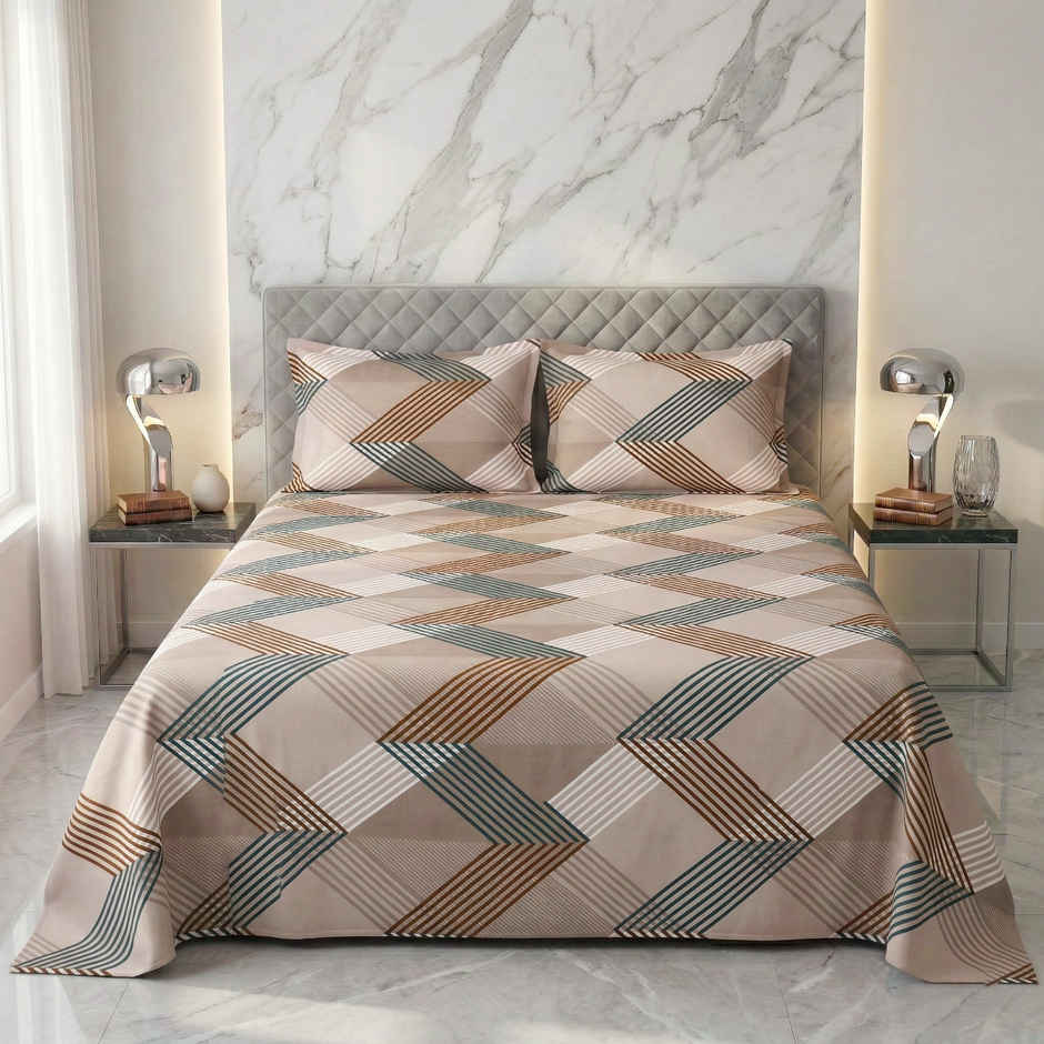 Dream Living 135 GSM Double Bedsheet Set |220 x 250 cm| With 2 Pillow Covers