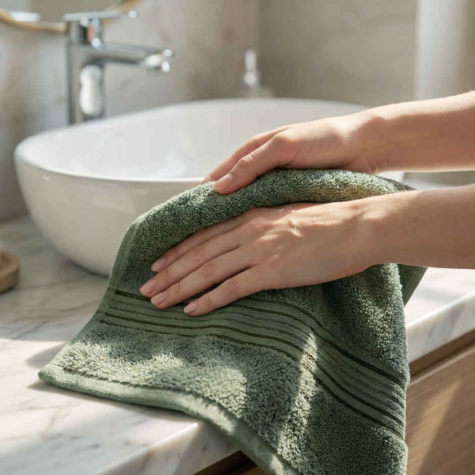 Dream Living Pure Cotton Hand Towel 400 Gsm | Olive - 40 x 60 cm