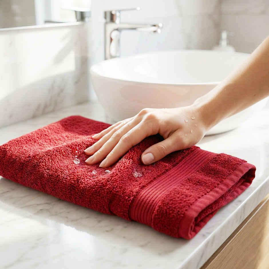 Dream Living Pure Cotton Hand Towel 400 Gsm | Maroon - 40 x 60 cm