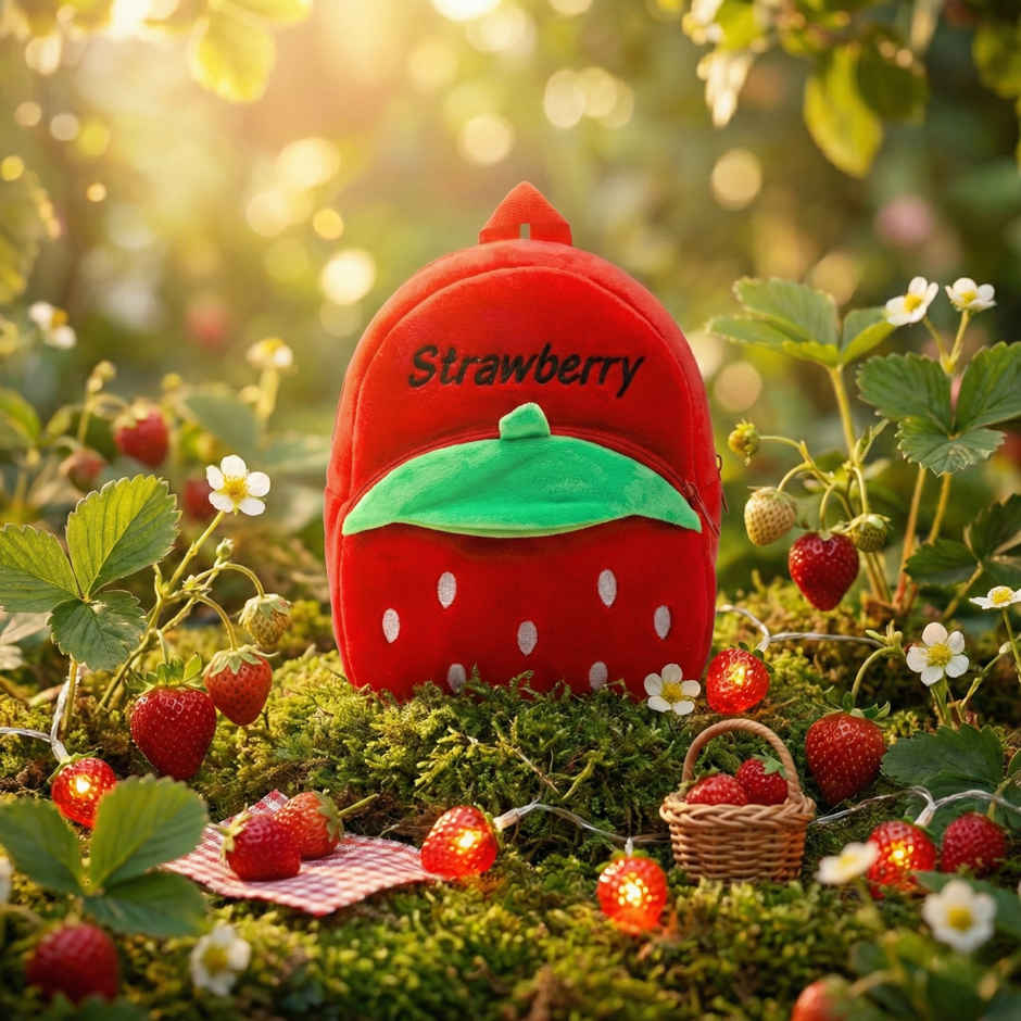 Kidara Strawberry Kids Plush Backpack | Red