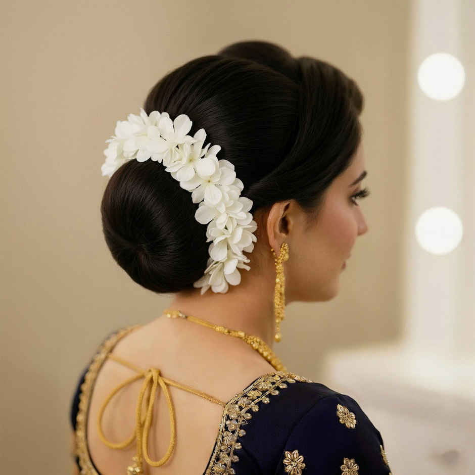 Artificial Flower Gajra | Traditional Hair Accessory | White | Oye Happy