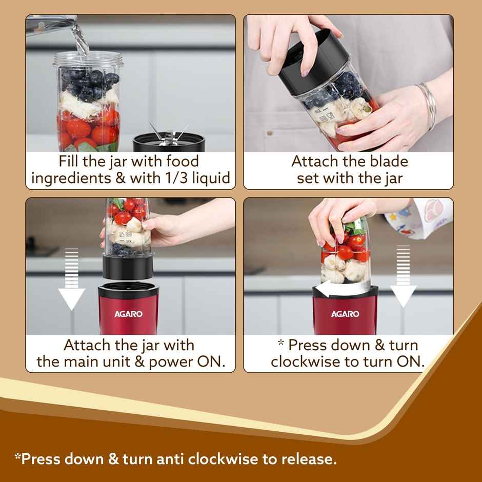 Agaro Regal 3 Jar Personal Blender 400W