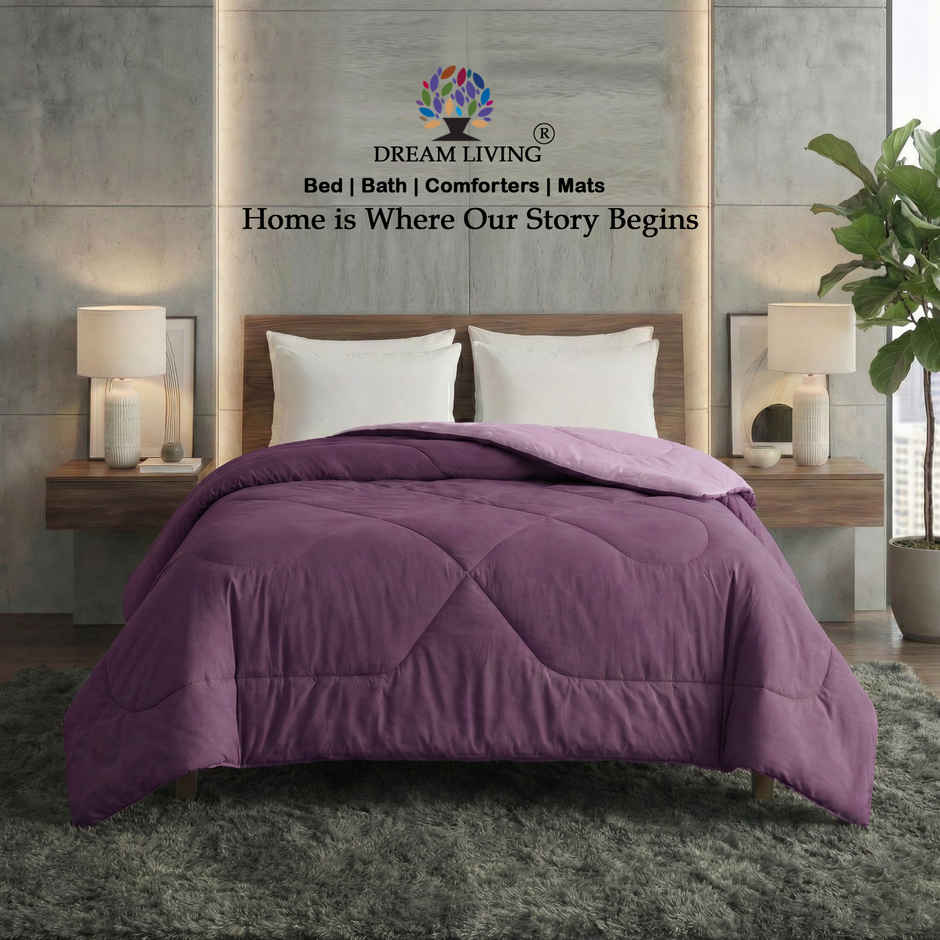 Dream Living Lavender Solid Reversible Double Bed AC Comforter 220 x 230 cm