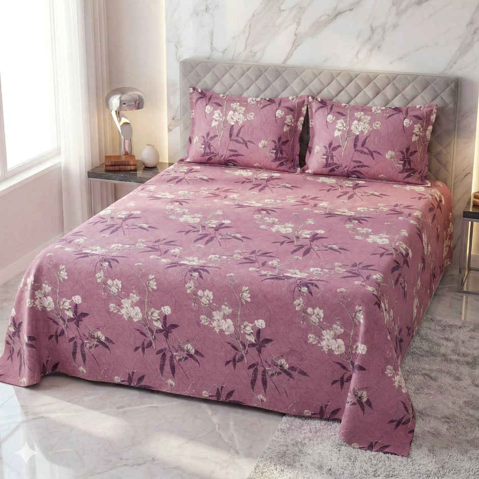 Dream Living 135 GSM Double Bedsheet Set |220 x 250 cm| With 2 Pillow Covers