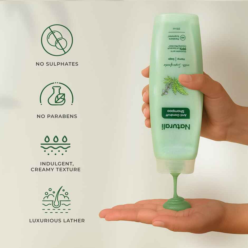 Naturali Anti-Dandruff Shampoo|Hemp, Sage & Salicylic Acid|For Men & Women|Sulphate free