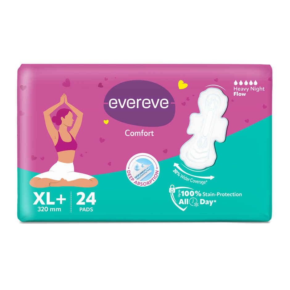 Evereve Comfort Sanitary Pads for Women | XL 320mm Longest and Widest Day Pad