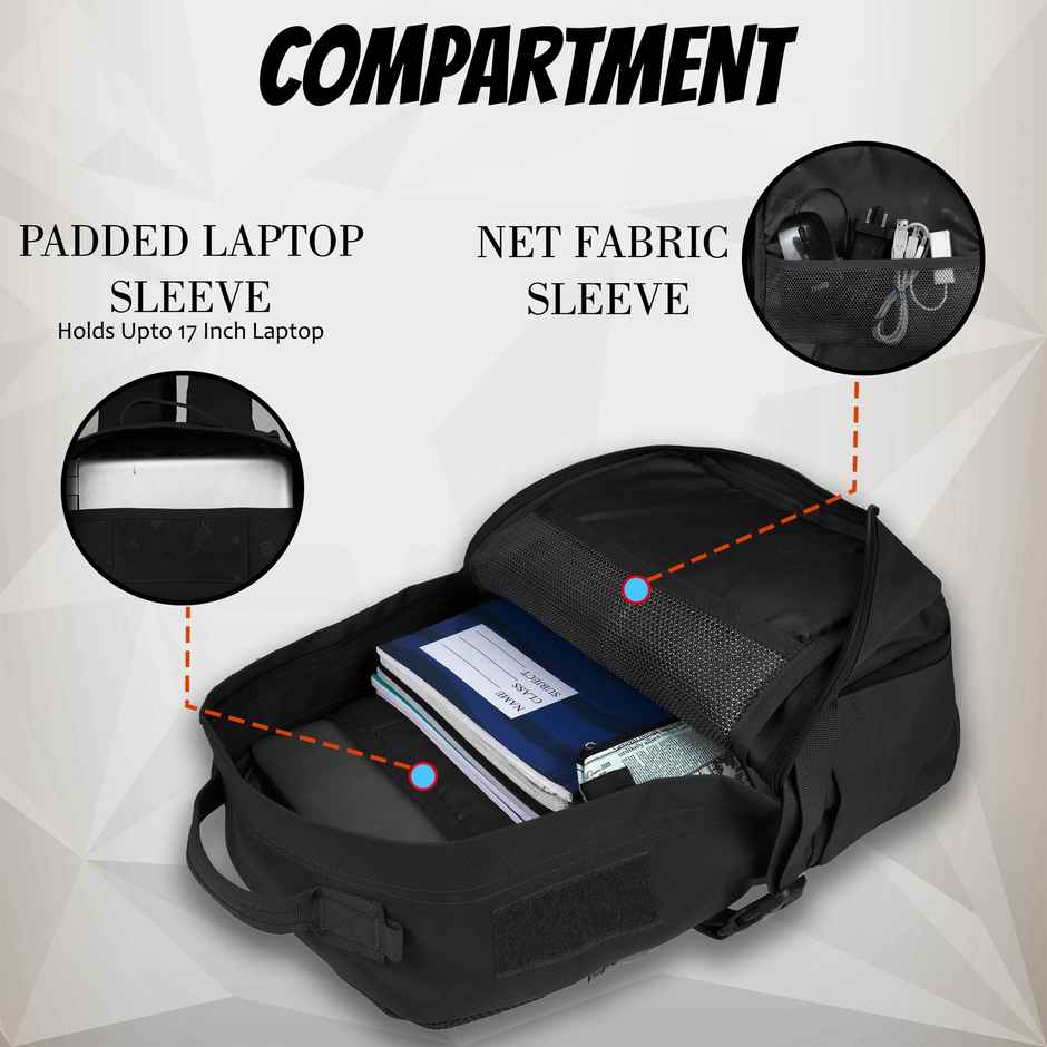 F Gear Unisex Solid Polyester 25 L Backpack | Black - 17 Inches