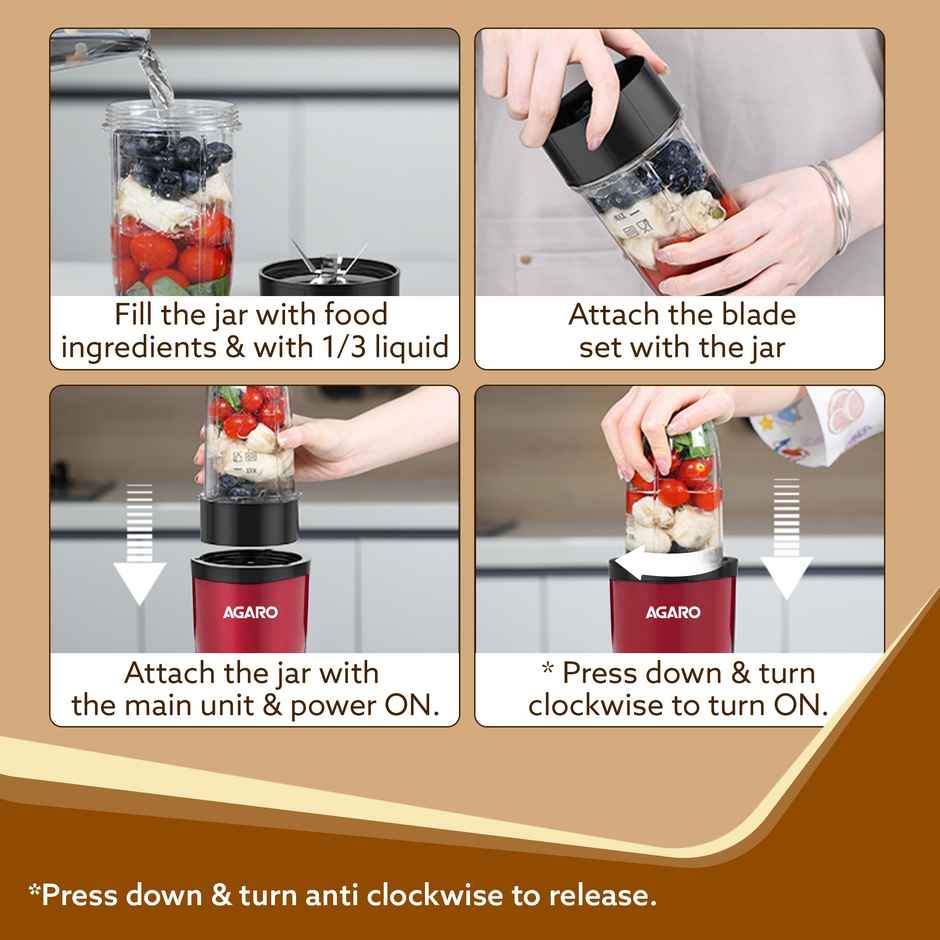 Agaro Regal 3 Jar Personal Blender 400W