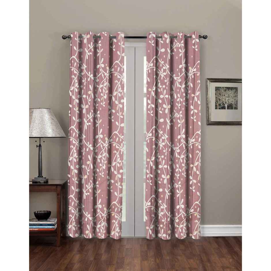 BAY6 Polyester Long Door Curtains - Set of 2 - (8x4 ft) - Brown