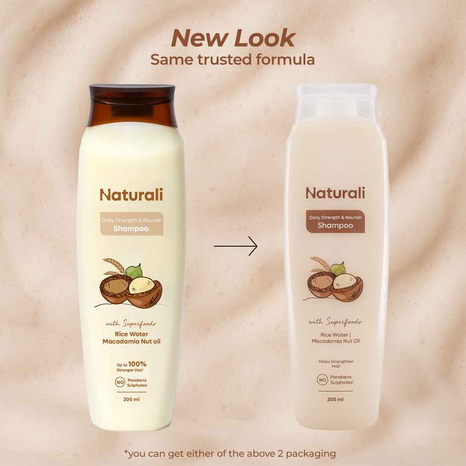 Naturali Daily Strength & Nourish Shampoo With Rice Water & Macadamia Nut Oil