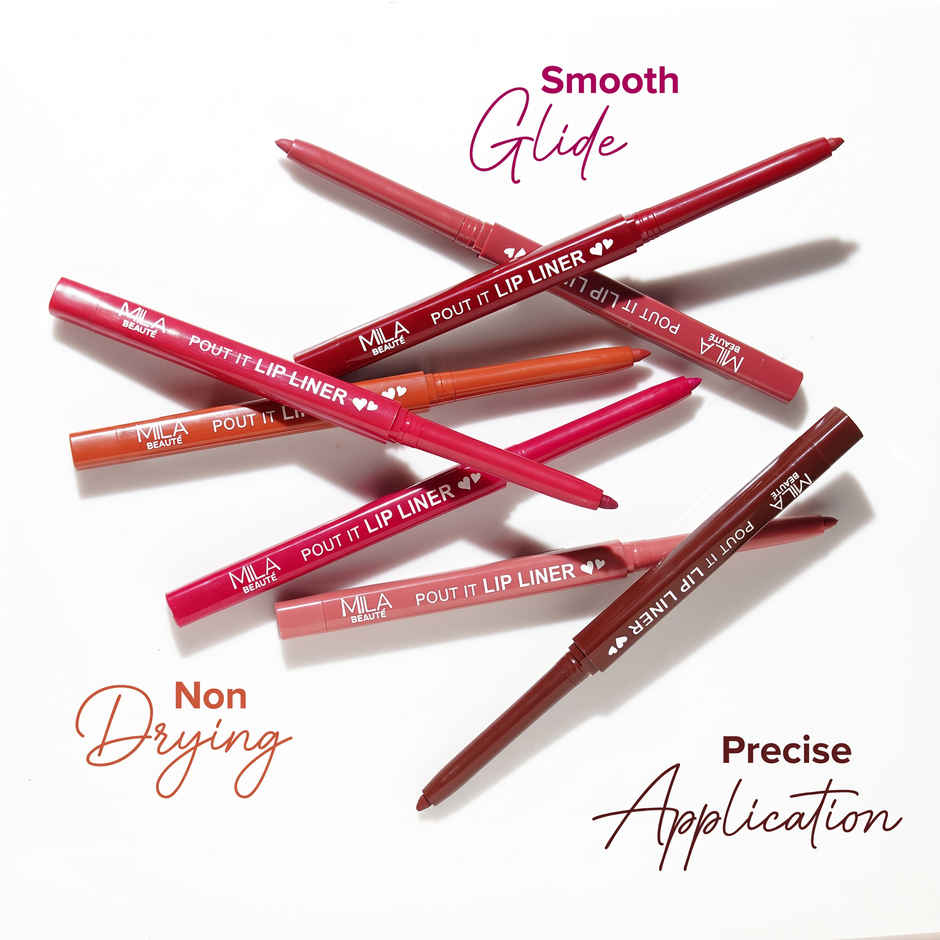 Mila Beaute Pout it Lip Liner I Highly Pigmented | Suitable for Indian Skin Tones | Mocha Latte