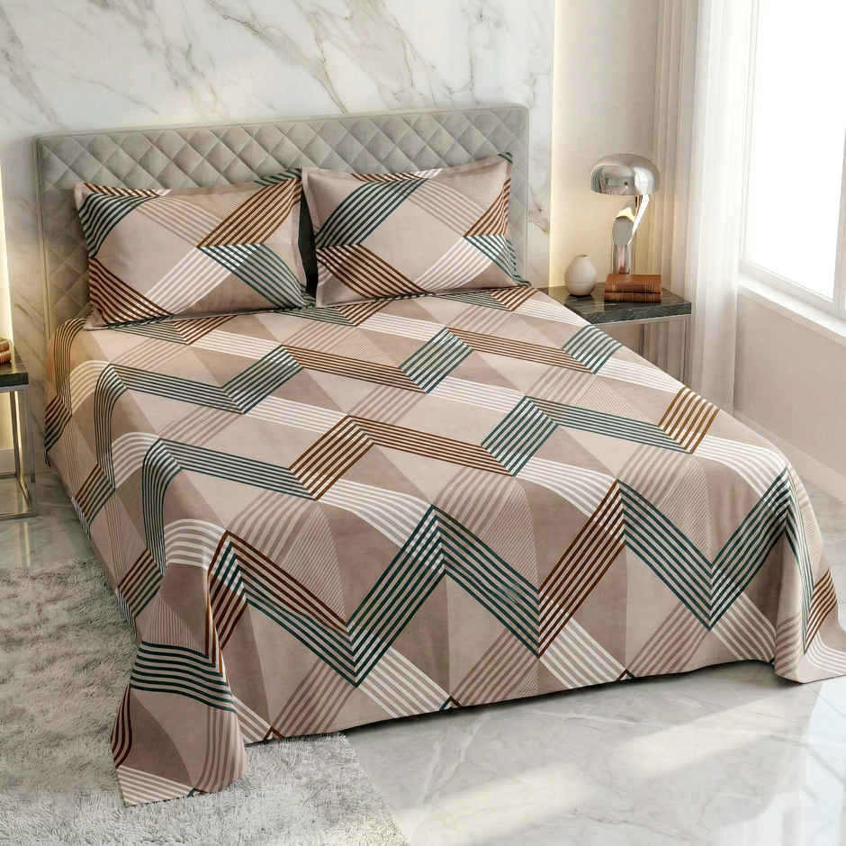 Dream Living 135 GSM Double Bedsheet Set |220 x 250 cm| With 2 Pillow Covers