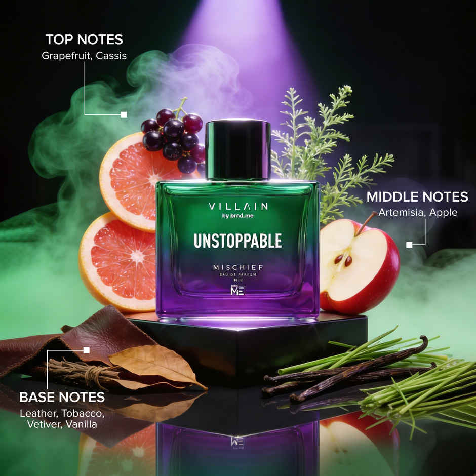 VILLAIN Unstoppable Mischief Perfume for Men | Grapefruit & Leather EDP