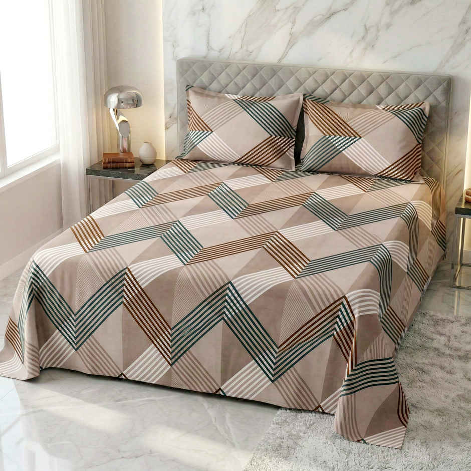 Dream Living 135 GSM Double Bedsheet Set |220 x 250 cm| With 2 Pillow Covers