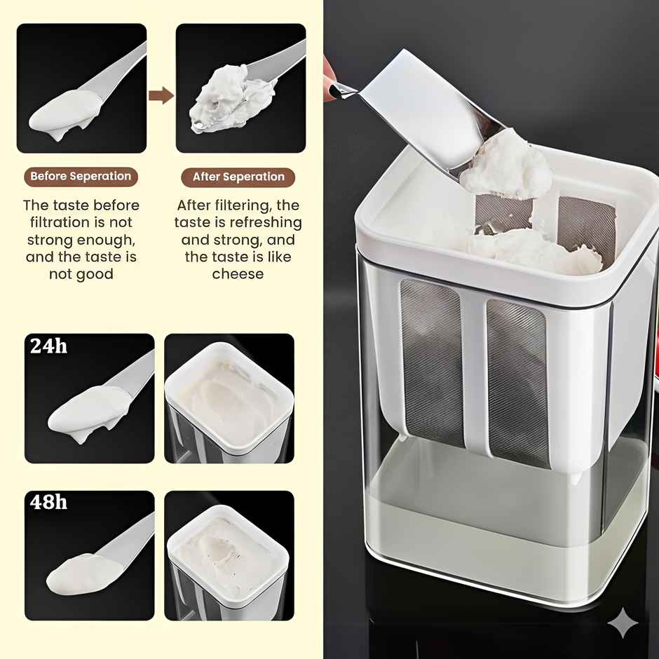 YouBee Plastic Yogurt Maker Hung Curd Maker BPA Free | 1.1 L
