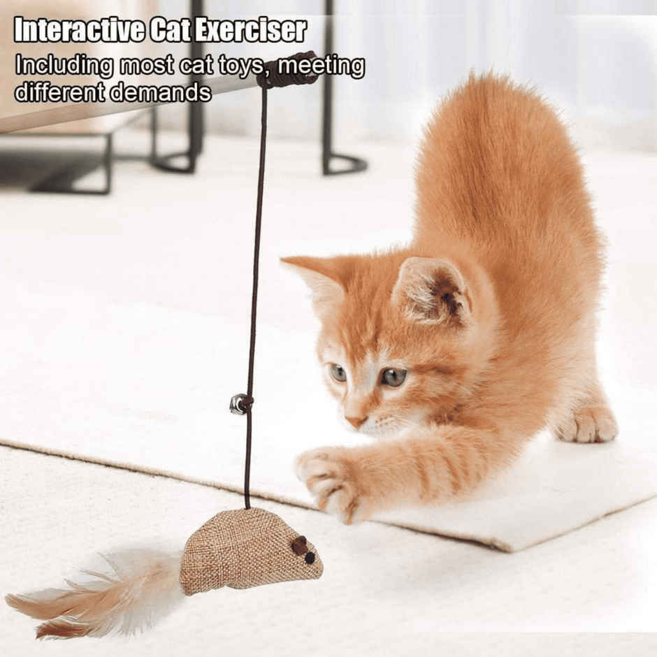 Foodie Puppies Cat Teaser Wand Mouse Bell | 40cm